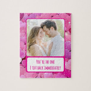 Puzzle Corazones rosados púrpuras que envio mensajes de t