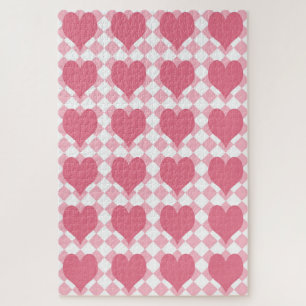 Puzzle Corazones rosas