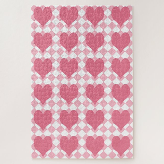 Puzzle Corazones rosas (Vertical)
