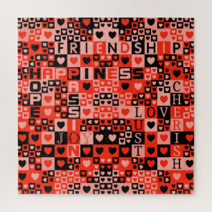 Puzzle Corazones y palabras arte