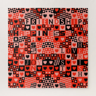 Puzzle Corazones y palabras arte