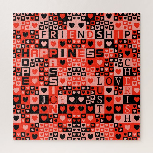 Puzzle Corazones y palabras arte (Vertical)