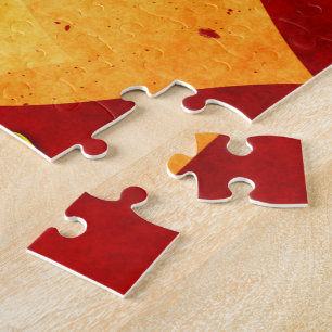 Puzzle Corazones y rojo personalizados del oro de la