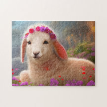 Cordero de Pascua con flores -