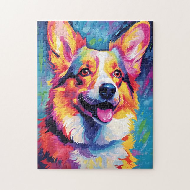 Puzzle Corgi colorido (Vertical)