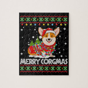 Puzzle Corgi Dog Merry Corgmas Santa