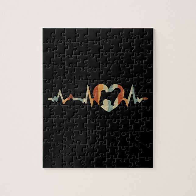 Puzzle Corgi Dog Personalizado Heartbeat Sunset (Vertical)