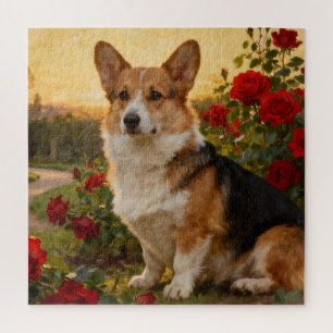 Puzzle Corgi entre las Rosas II