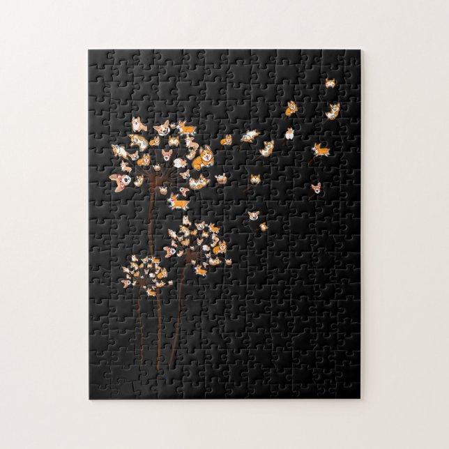 Puzzle Corgi Flower Fly Dandelion Cute Dote Lover (Vertical)