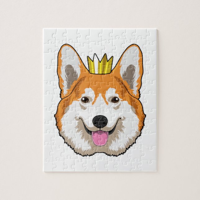 Puzzle Corgi galés con corona (Vertical)