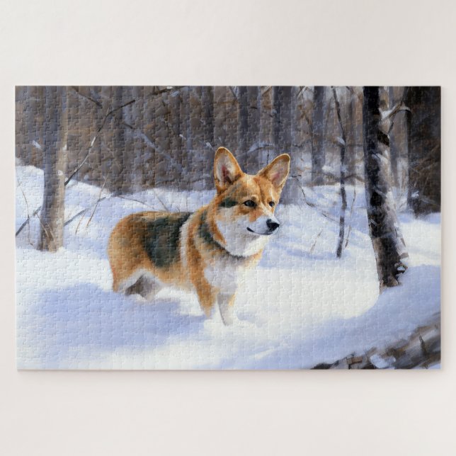 Puzzle Corgi Let It Snow Navidades (Horizontal)