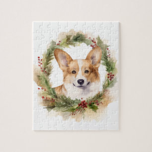 Puzzle Corgi Navidades Wreath Festive Pup