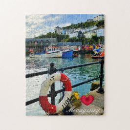 Puzzle Cornwall de vida del personalizado Heart Mevagisse