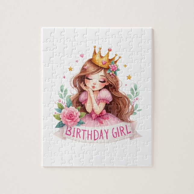 Puzzle Corona de cumpleaños de princesa (Vertical)