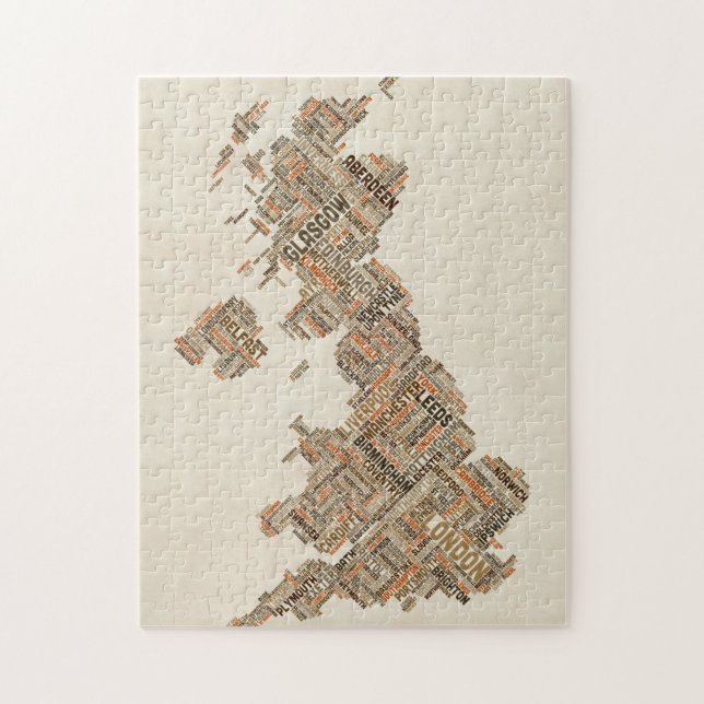 Puzzle Correspondencia de texto BRITÁNICA de la ciudad de (Vertical)