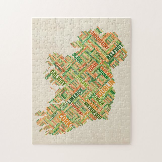 Puzzle Correspondencia de texto de la ciudad de Irlanda (Vertical)
