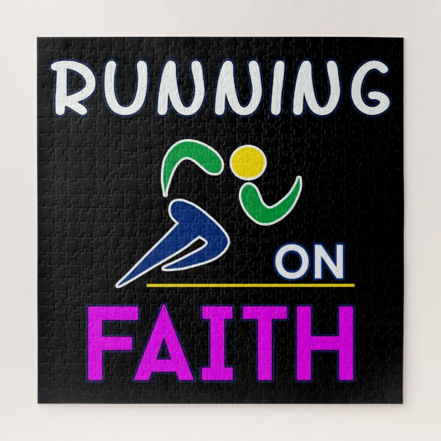 Puzzle Corriendo con un corredor cristiano de fe (Vertical)