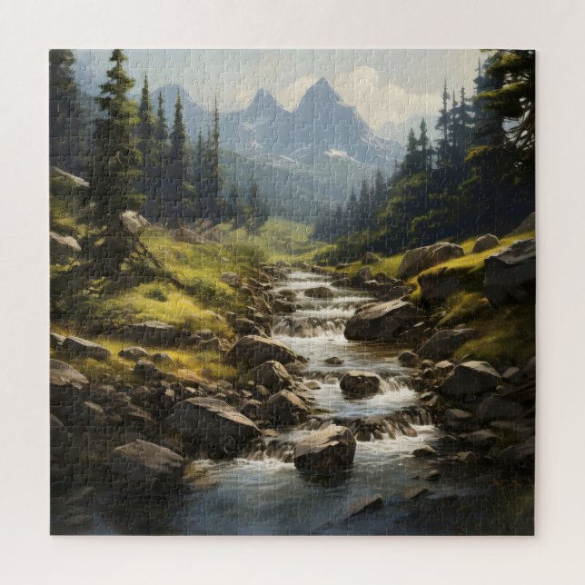 Puzzle Corriente en las montañas (Vertical)