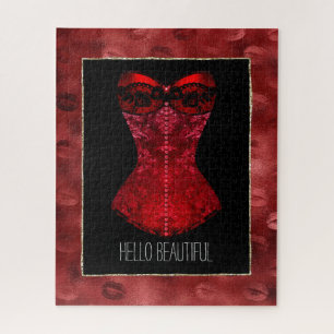 Puzzle Corsé Labios Rojos