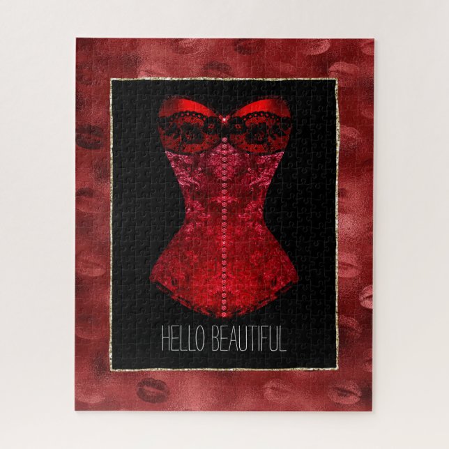 Puzzle Corsé Labios Rojos (Vertical)
