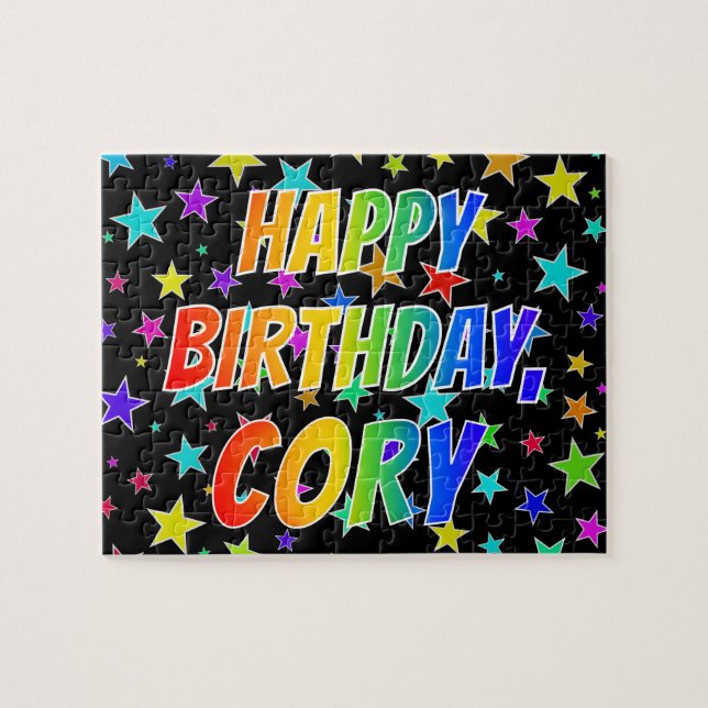 Puzzle "CORY" Nombre, Diversión "FELIZ CUMPLEAÑOS" (Horizontal)