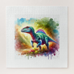 Puzzle Corythosaurus in a serene landscape 111024AREF139