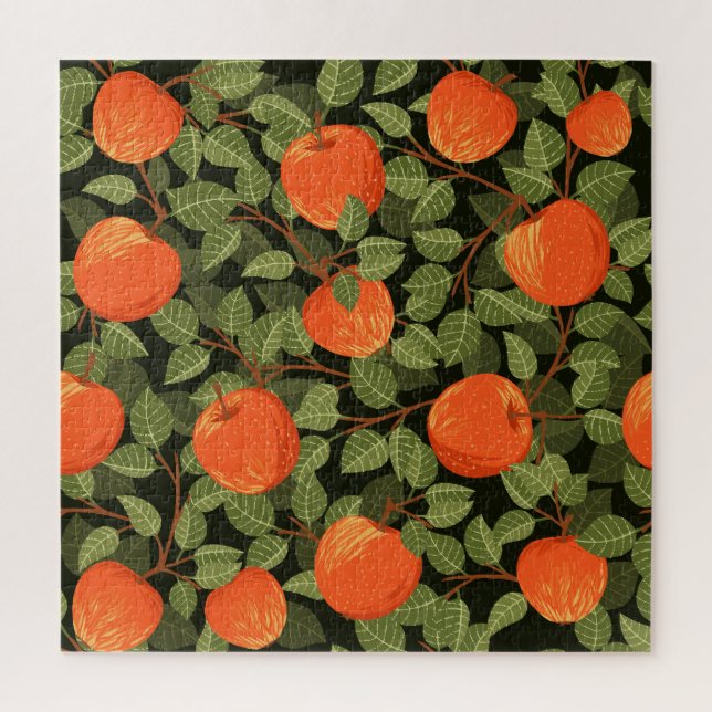 Puzzle Cosecha de Apple: Verde deja vintage (Vertical)