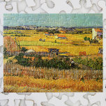 Puzzle Cosecha en La Crau, Montmajour por Vincent van Gog<br><div class="desc">La cosecha en La Crau, con Montmajour en el fondo de Vincent van Gogh es una pintura pintoresca de arte fino post impresionismo paisaje natural. Vista de granjas con granos durante la temporada de cosecha en otoño. Sobre el artista: Vincent Willem van Gogh (1853-1890) fue uno de los pintores más...</div>
