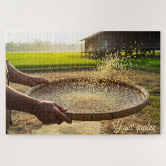 Puzzle Cosecha Granos, Campo de Arroz
