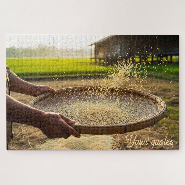 Puzzle Cosecha Granos, Campo de Arroz (Horizontal)
