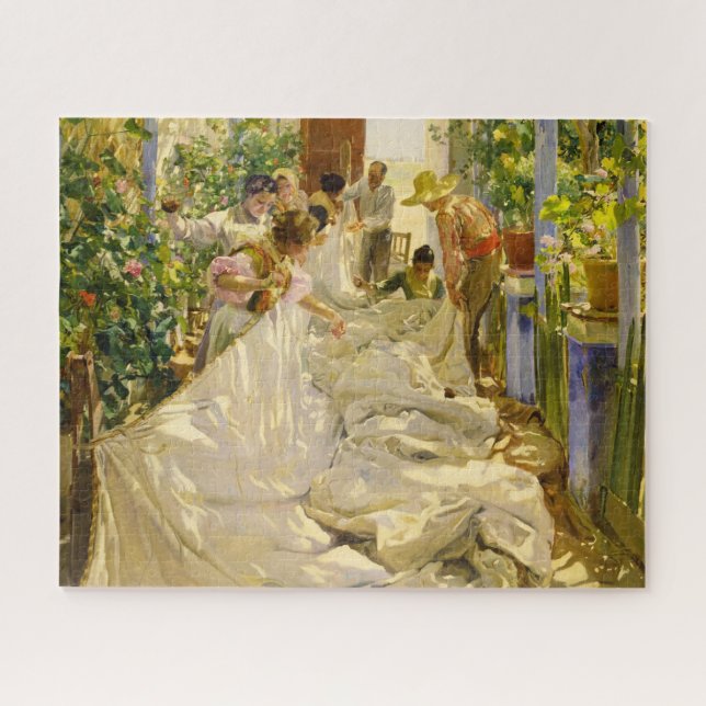 Puzzle Cosechando la vela por Joaquín Sorolla (Horizontal)