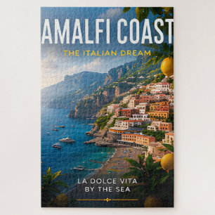 Puzzle 🌊 Costa Amalfitana Italia Pueblo Costero 🍋