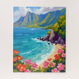 Puzzle Costa de Na Pali Kauai Hawaii Pintura de la costa