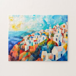Puzzle Costa de Santorini en impresión artística