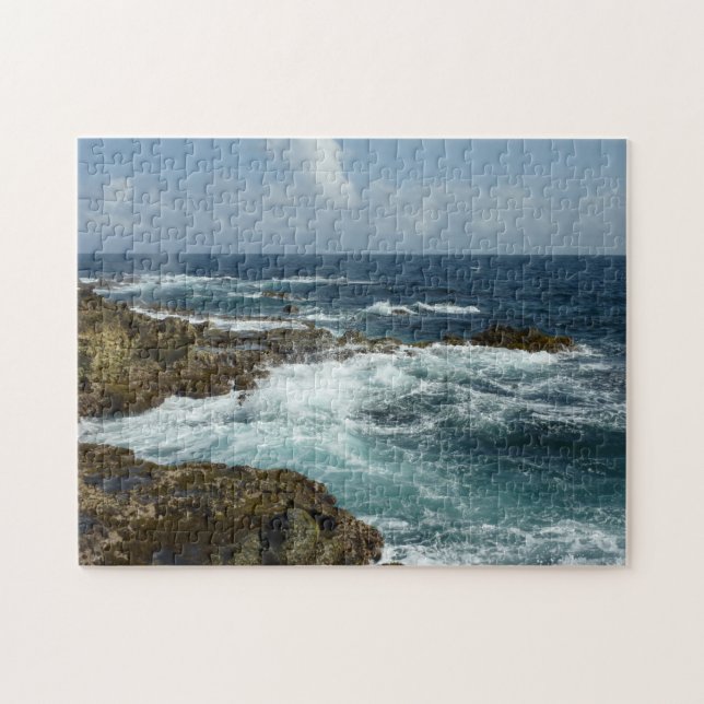 Puzzle Costa Rocosa y Océano Azul de Aruba (Horizontal)