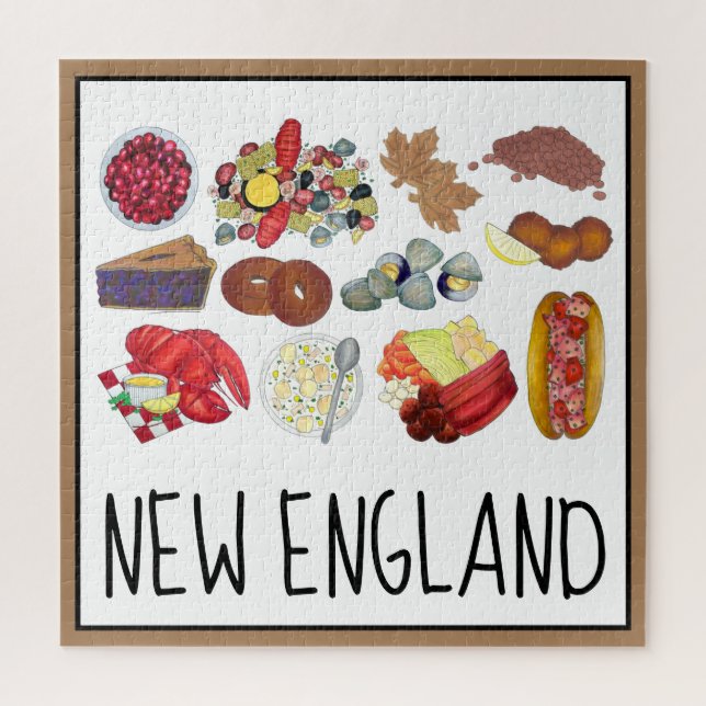Puzzle Costero New England Foods Northeast America Estado (Vertical)