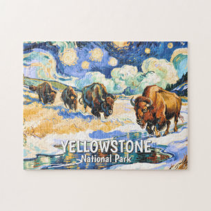 Puzzle Costumbre Yellowstone Fauna Búfalo Naturaleza Vibr