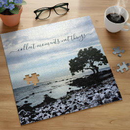 Puzzle Cotización de Momentos de Silhouette Tree Beach Ha