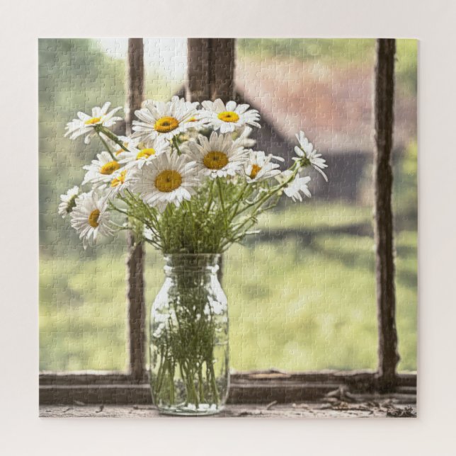Puzzle Country Daisy Bouquet En Ventana (Vertical)