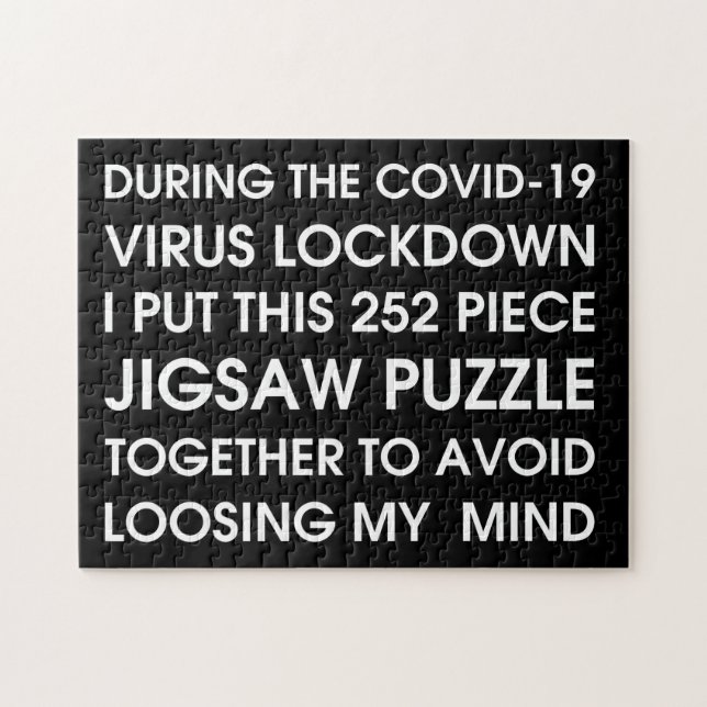 Puzzle COVID-19 ~ Tipografía en blanco y negro (Horizontal)