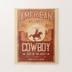 Puzzle Cowboy americano salvaje oeste