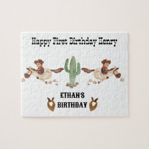 Puzzle Cowboy Birthday Rodeo Fiesta