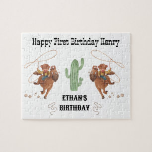 Puzzle Cowboy Birthday Rodeo Fiesta