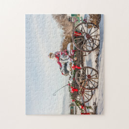 Puzzle Cowboy Santa - Wagon con Hay Bales