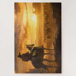 Puzzle Cowboy solitario al atardecer