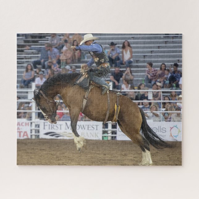 Puzzle Cowboy Western Rodeo Bucking Horse Corral (Horizontal)