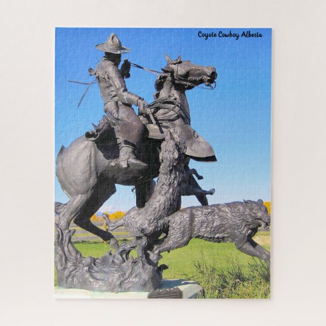 Puzzle Coyote Cowboy Alberta (Vertical)