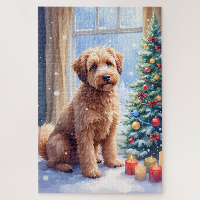 Puzzle Cozy Christmas Bouvier des Flandres Art (Vertical)