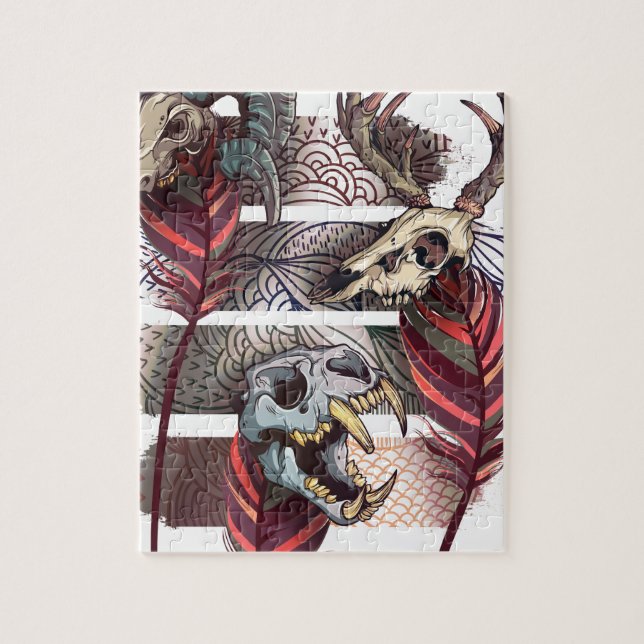 Puzzle Cráneo animal del esqueleto de la maldición del (Vertical)