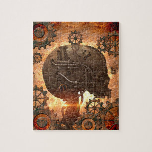 Puzzle Cráneo asombroso del steampunk con los engranajes